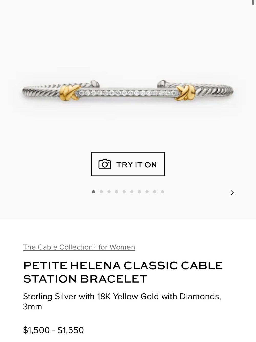 David Yurman AUTHENTIC Petite Helena Station Bracelet